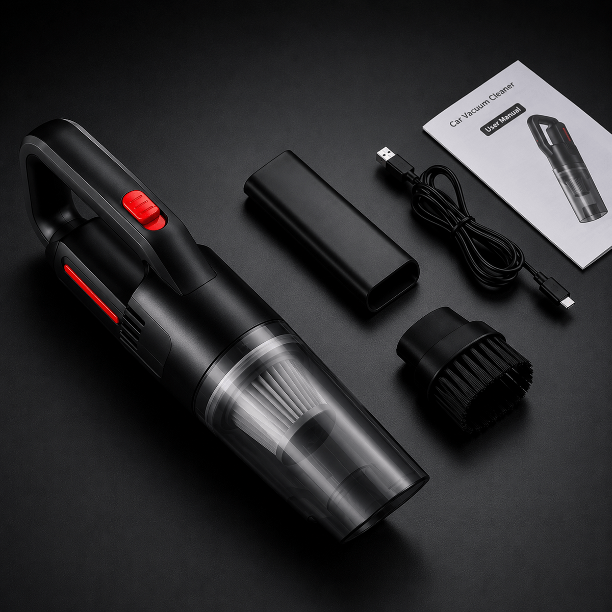 Aspirador Automotivo Sem Fio USB-C