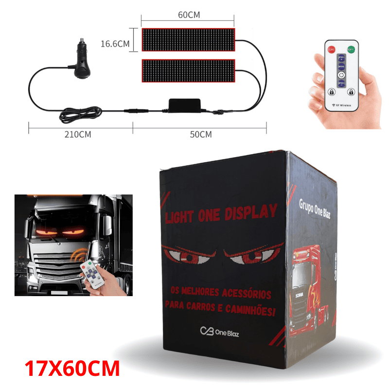 Tela Flexível de LED para Carros e Caminhões - Display Digital com Controle via App Light One 🔥ÚLTIMAS UNIDADES🔥