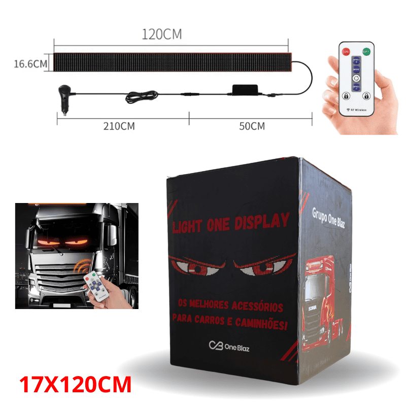 Tela Flexível de LED para Carros e Caminhões - Display Digital com Controle via App Light One 🔥ÚLTIMAS UNIDADES🔥