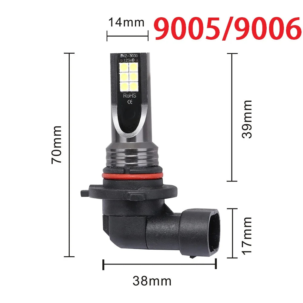 H8/H11/H16 Automotive LED Bulb 6000K Super White – High Power Headlight and Fog Light (2-Piece Kit)