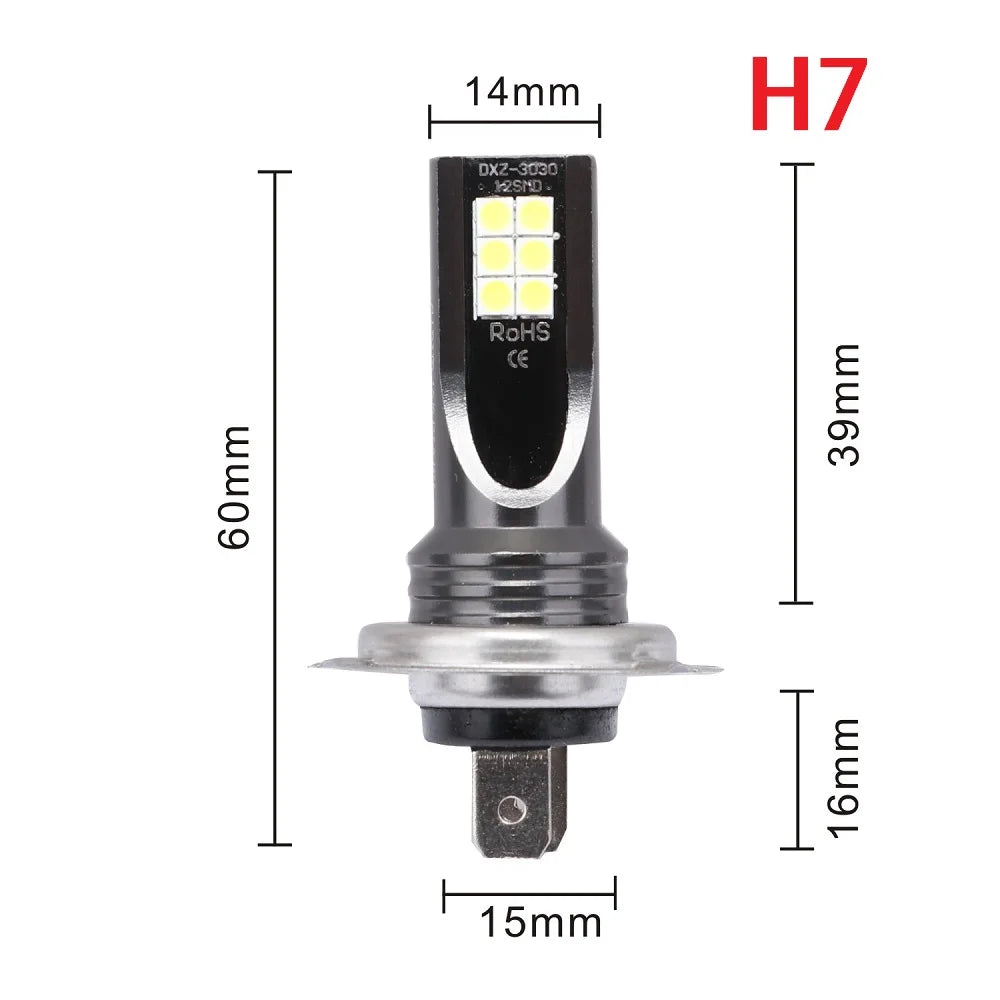 H8/H11/H16 Automotive LED Bulb 6000K Super White – High Power Headlight and Fog Light (2-Piece Kit)