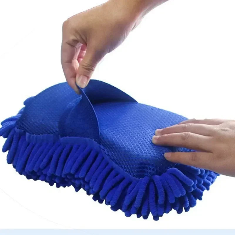 Chenille Microfiber Car Wash Mitt 2-Piece Kit
