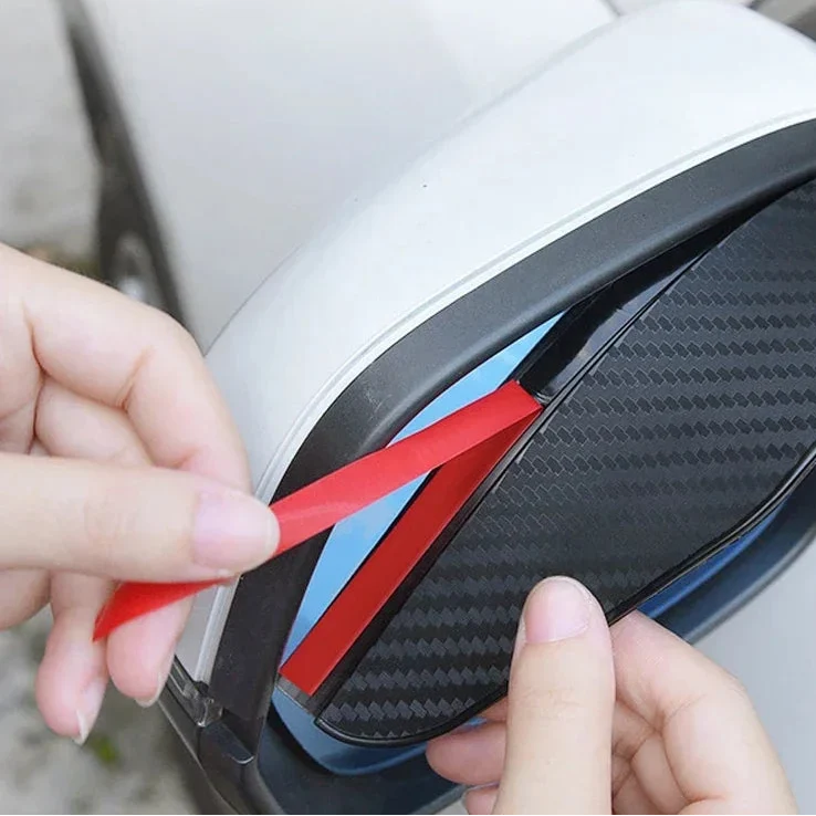 Protetor de Retrovisor Automotivo Anti Chuva e Sol Fibra de Carbono