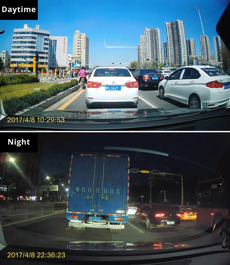 2K WiFi and GPS Rearview Mirror Dash Cam – Automotive DVR with Night Vision and 24h Monitoring