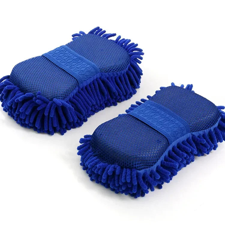 Chenille Microfiber Car Wash Mitt 2-Piece Kit