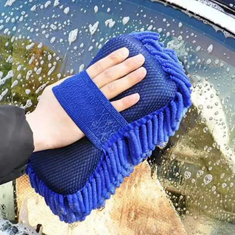Chenille Microfiber Car Wash Mitt 2-Piece Kit