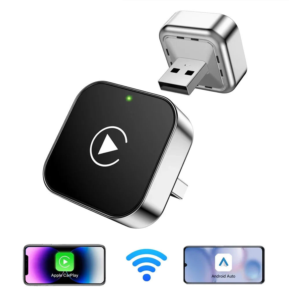 Adaptador Wireless CarPlay e Android Auto para Carro Plug and Play