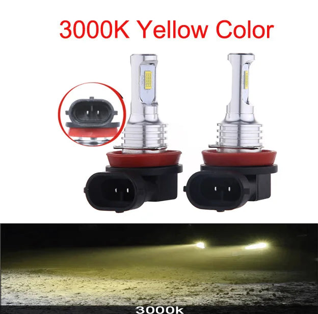 H11/H8/H9 Automotive LED Bulb 80W 30000LM – Super Bright Headlight and Fog Light 3000K/6000K (2-Piece Kit)