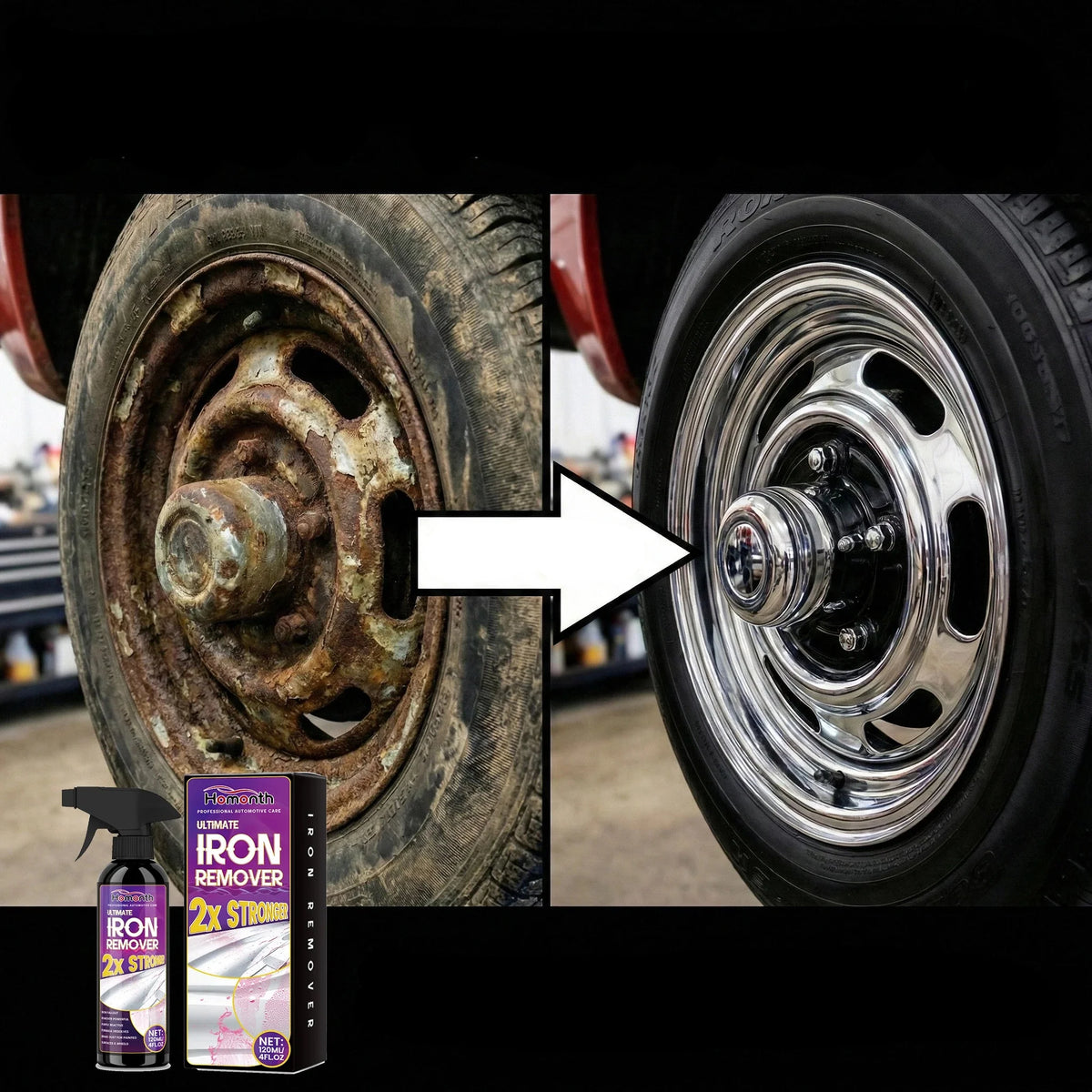 High-Power Automotive Rust Remover Spray for Wheels and Metals
