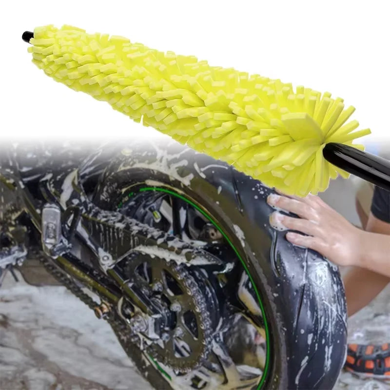 Automotive Wheel Cleaning Brush with Non-Slip Handle