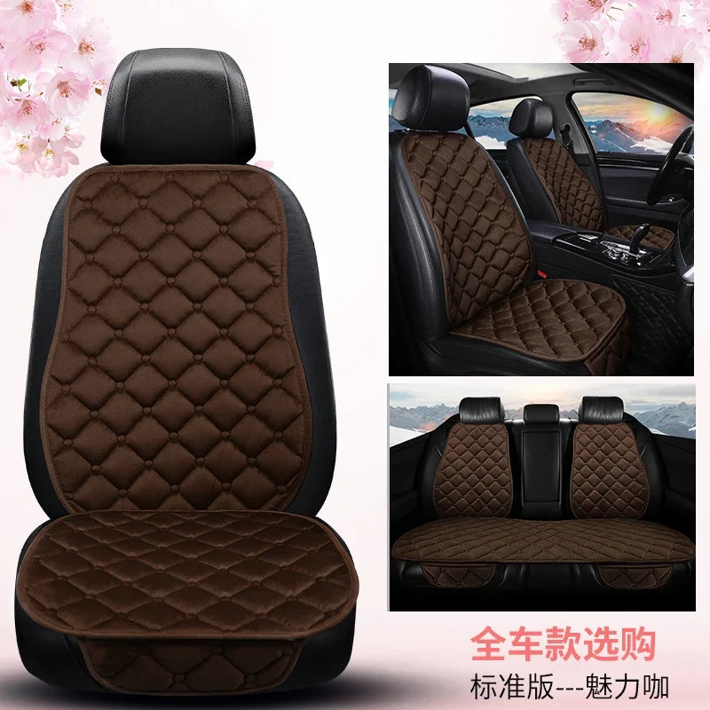 Plush Automotive Seat Cushion Winter – Universal Warm Non-Slip Cover (3-Piece Kit)