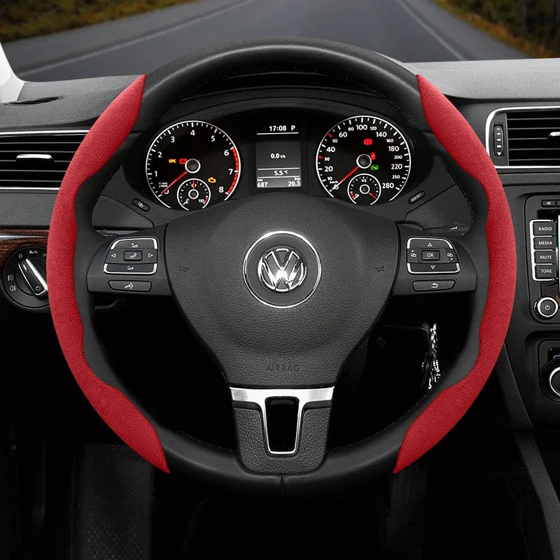 Capa de Volante Camurça Antiderrapante para Volkswagen – Grip Esportivo Segmentado Premium