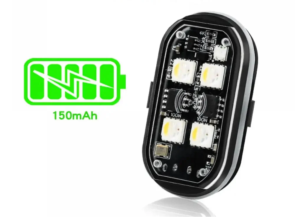 Luz LED Strobo Sem Fio RGB para Carro e Moto com USB