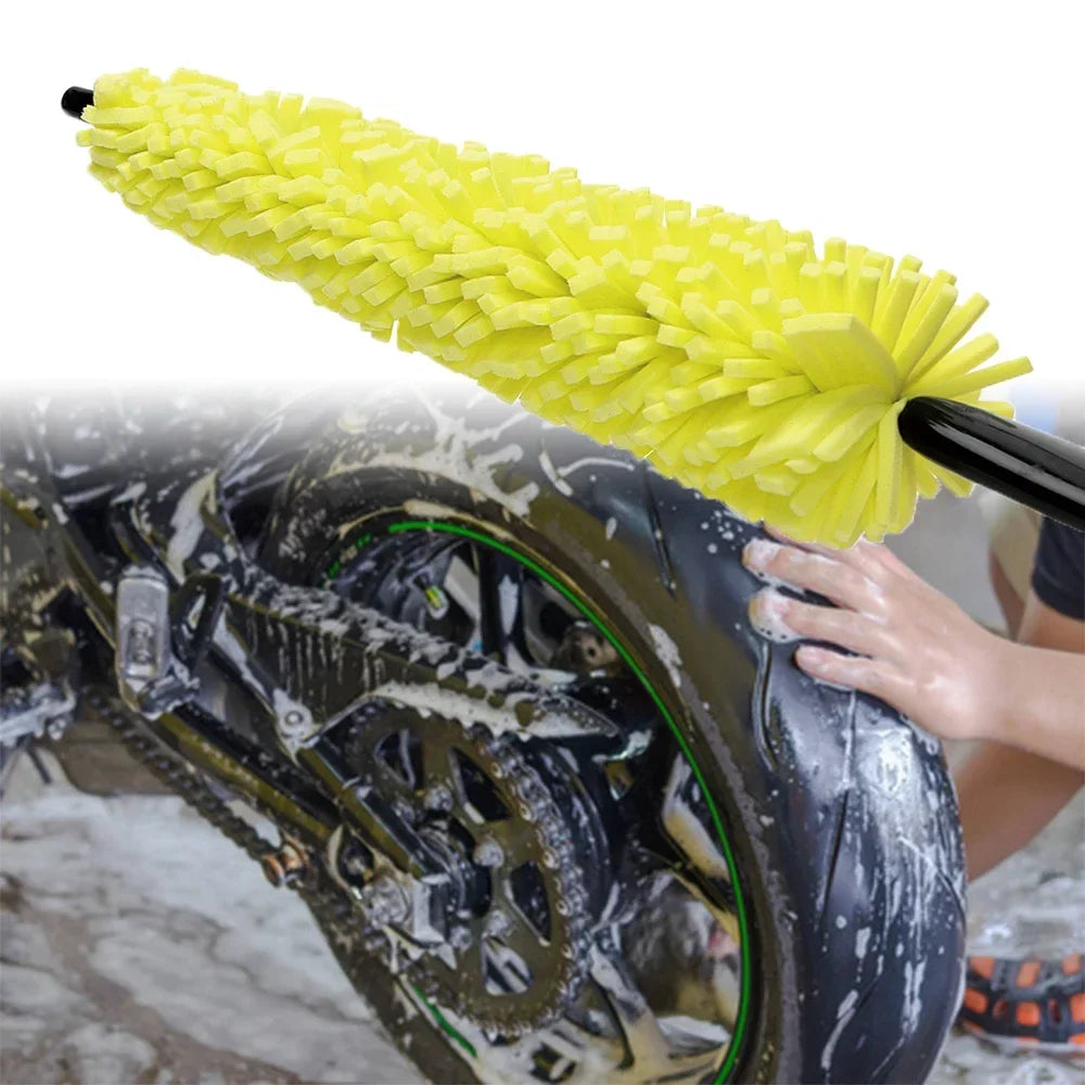 Automotive Wheel Cleaning Brush with Non-Slip Handle