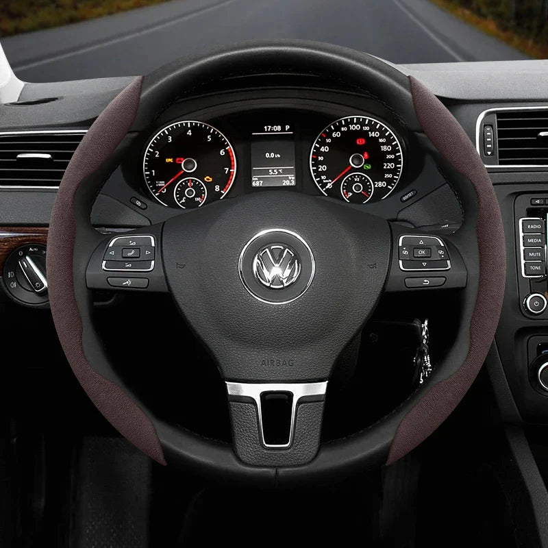 Capa de Volante Antiderrapante em Camurça para Volkswagen