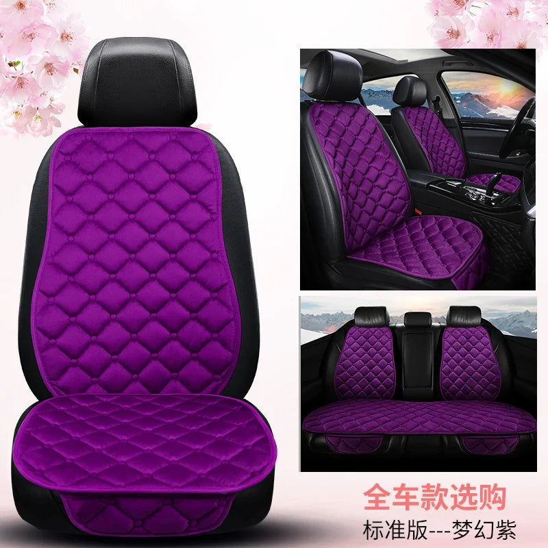 Plush Automotive Seat Cushion Winter – Universal Warm Non-Slip Cover (3-Piece Kit)