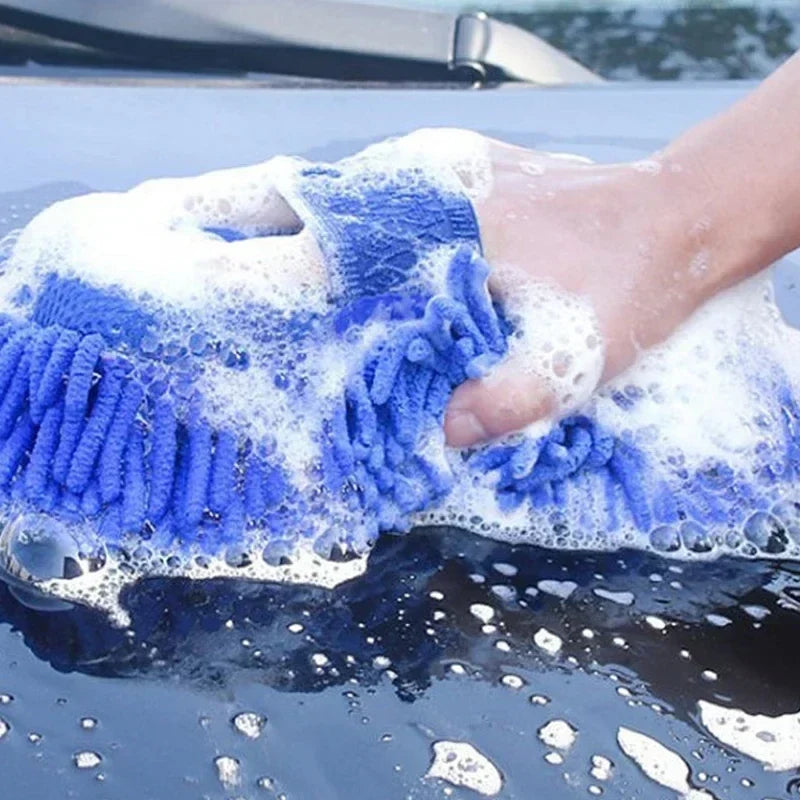 Chenille Microfiber Car Wash Mitt 2-Piece Kit