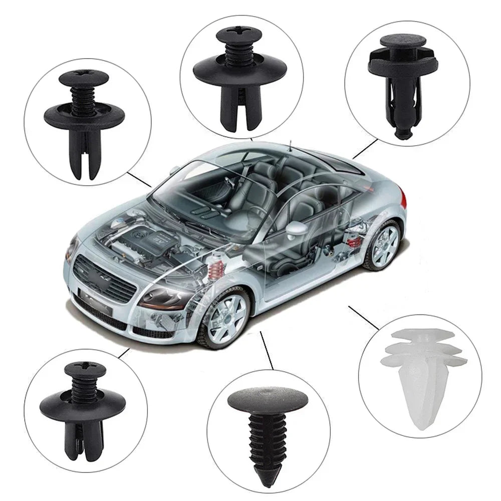 Universal Automotive Fastener Clip Kit for Panel Fixation 50 to 100 Pieces