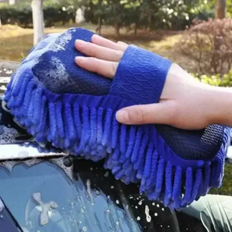 Chenille Microfiber Car Wash Mitt 2-Piece Kit