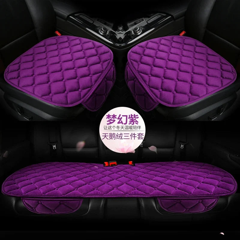 Plush Automotive Seat Cushion Winter – Universal Warm Non-Slip Cover (3-Piece Kit)
