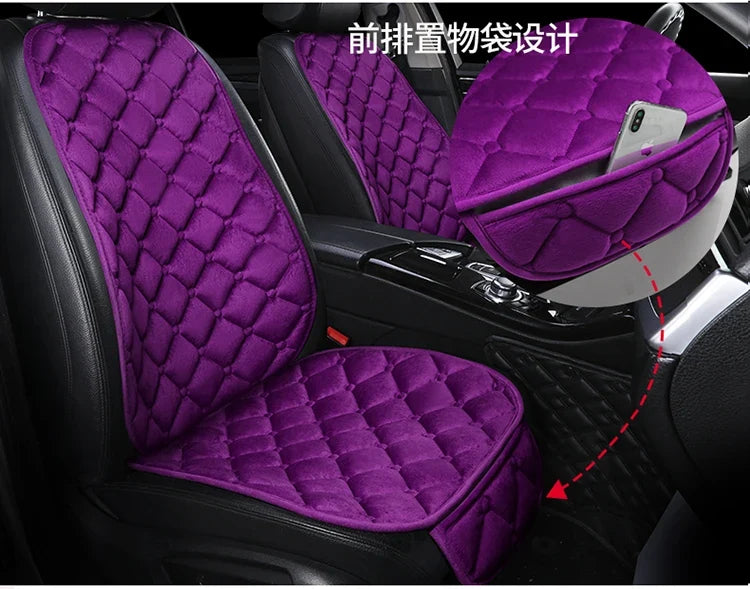 Plush Automotive Seat Cushion Winter – Universal Warm Non-Slip Cover (3-Piece Kit)