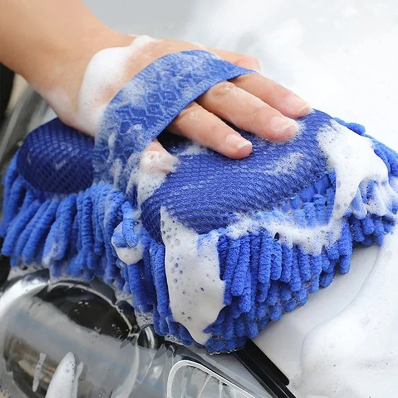 Chenille Microfiber Car Wash Mitt 2-Piece Kit