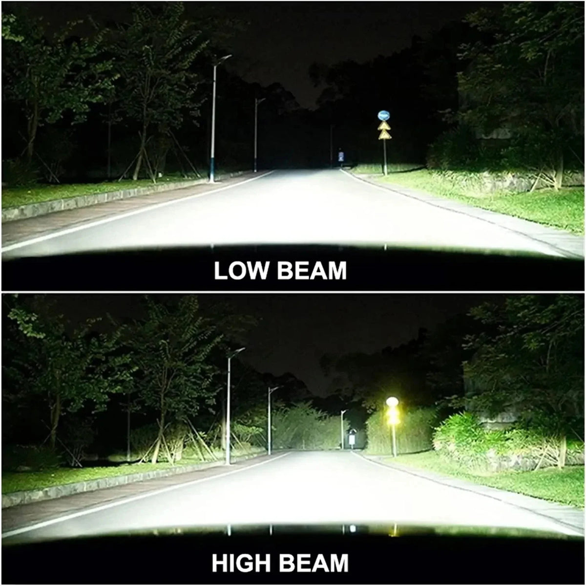 H4 LED Automotive Mini Projector Bulb 100W 30000LM – High and Low Beam with Turbo Fan 6000K (2-Piece Kit)