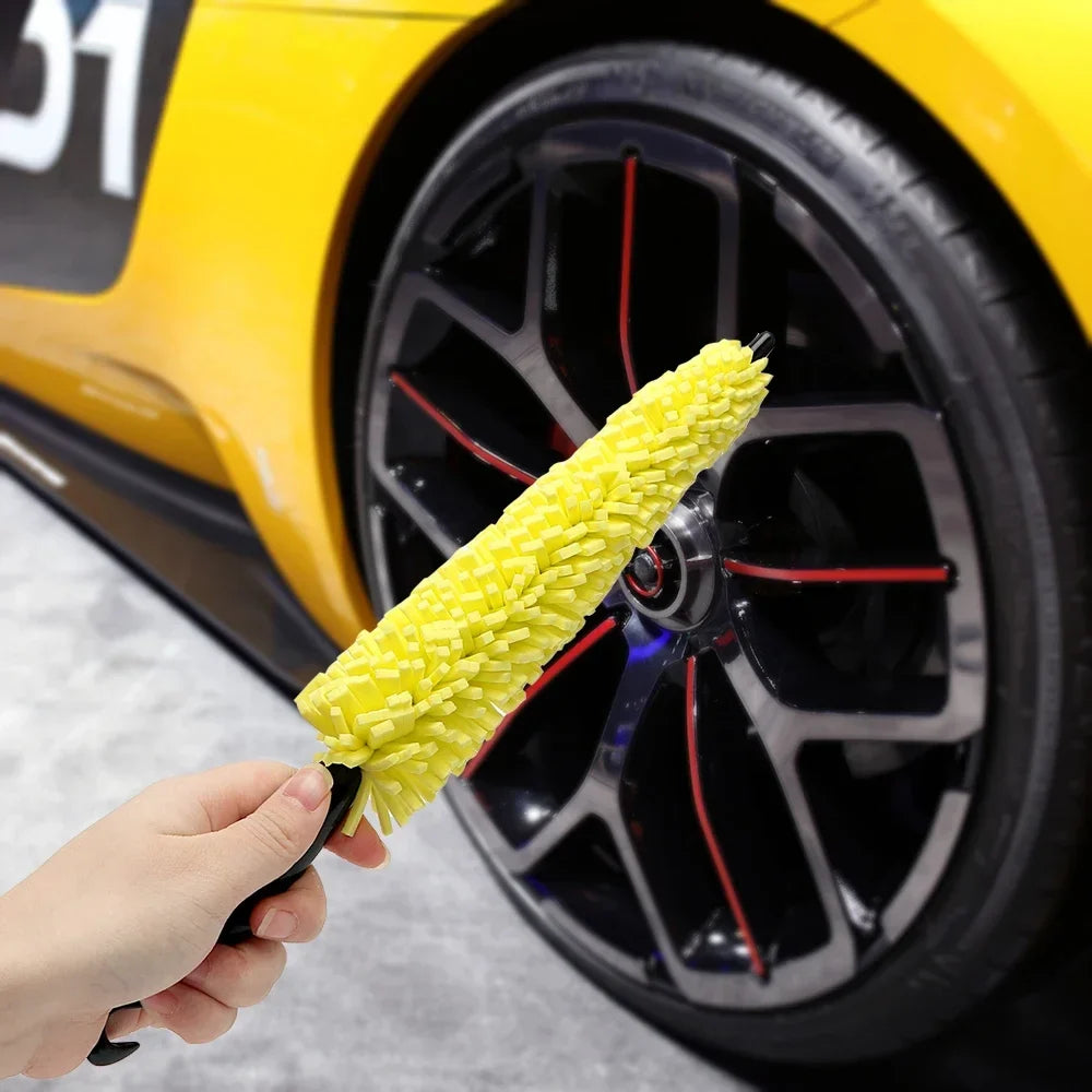 Automotive Wheel Cleaning Brush with Non-Slip Handle