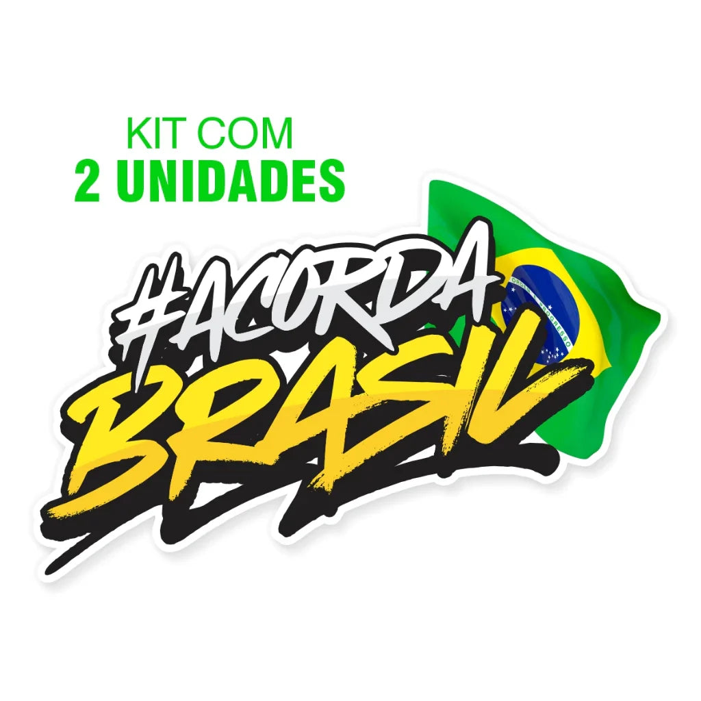 2 Adesivos Acorda Brasil