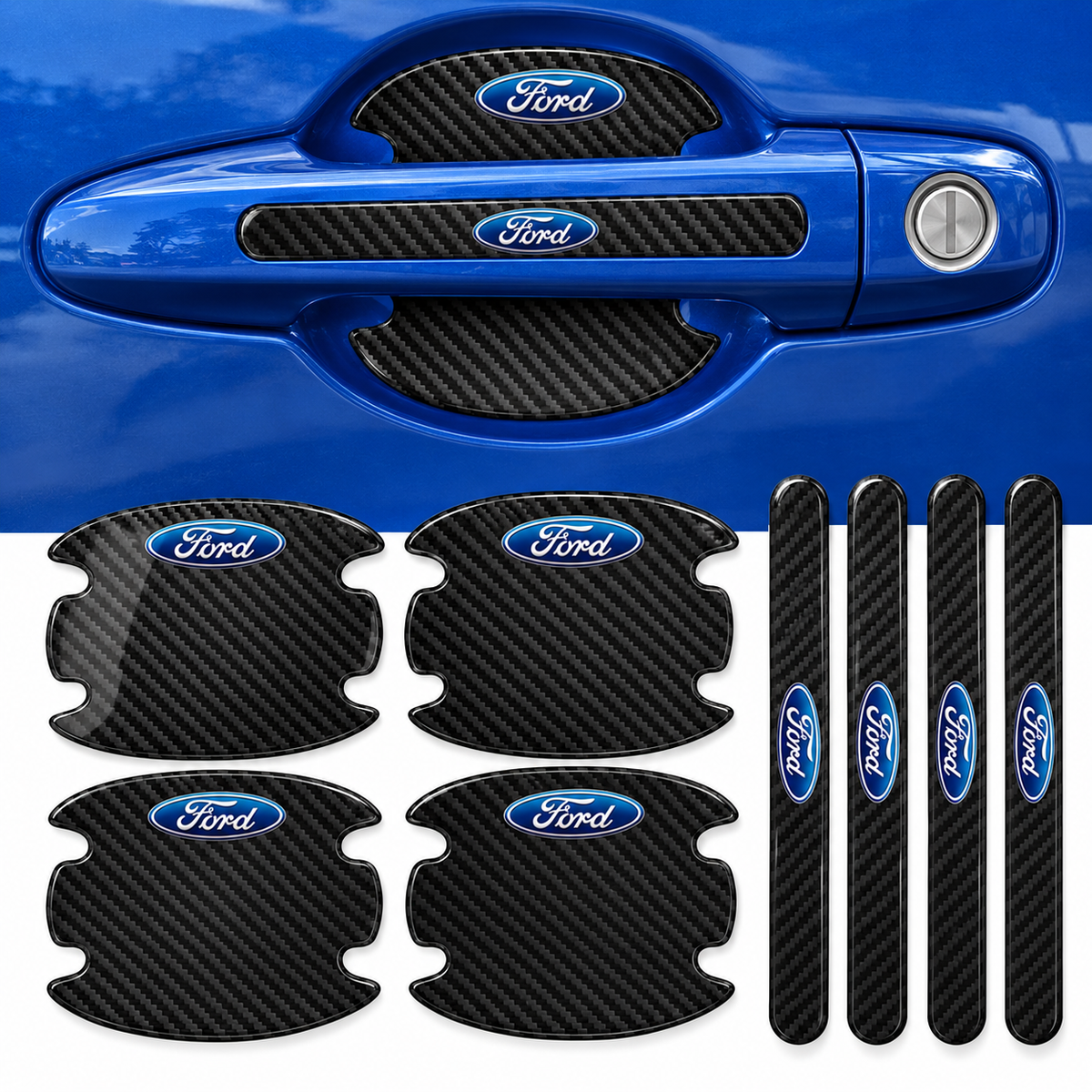 Adesivo Protetor de Maçaneta Automotiva para Chevrolet – Kit 8 Peças Anti Risco Porta Carro