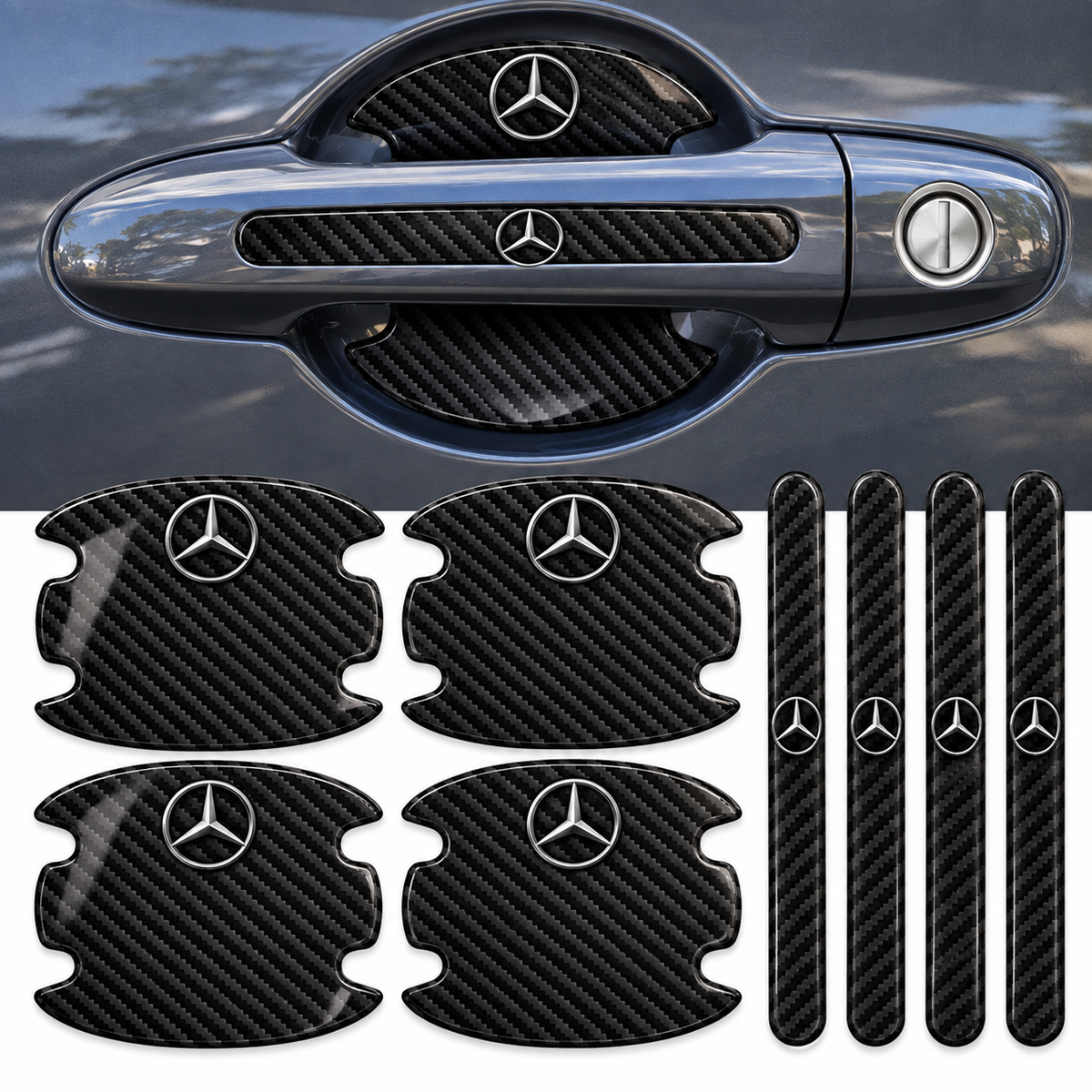 Adesivo Protetor de Maçaneta Automotiva para Chevrolet – Kit 8 Peças Anti Risco Porta Carro