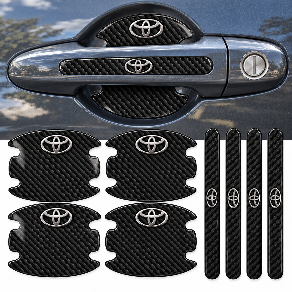 Adesivo Protetor de Maçaneta Automotiva para Chevrolet – Kit 8 Peças Anti Risco Porta Carro