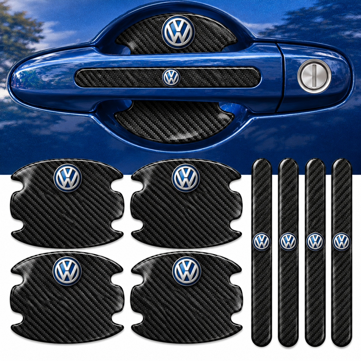 Adesivo Protetor de Maçaneta Automotiva para Chevrolet – Kit 8 Peças Anti Risco Porta Carro