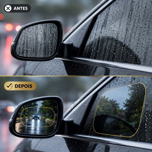 Kit 4 Películas Premium para Retrovisor – Visão Nítida na Chuva