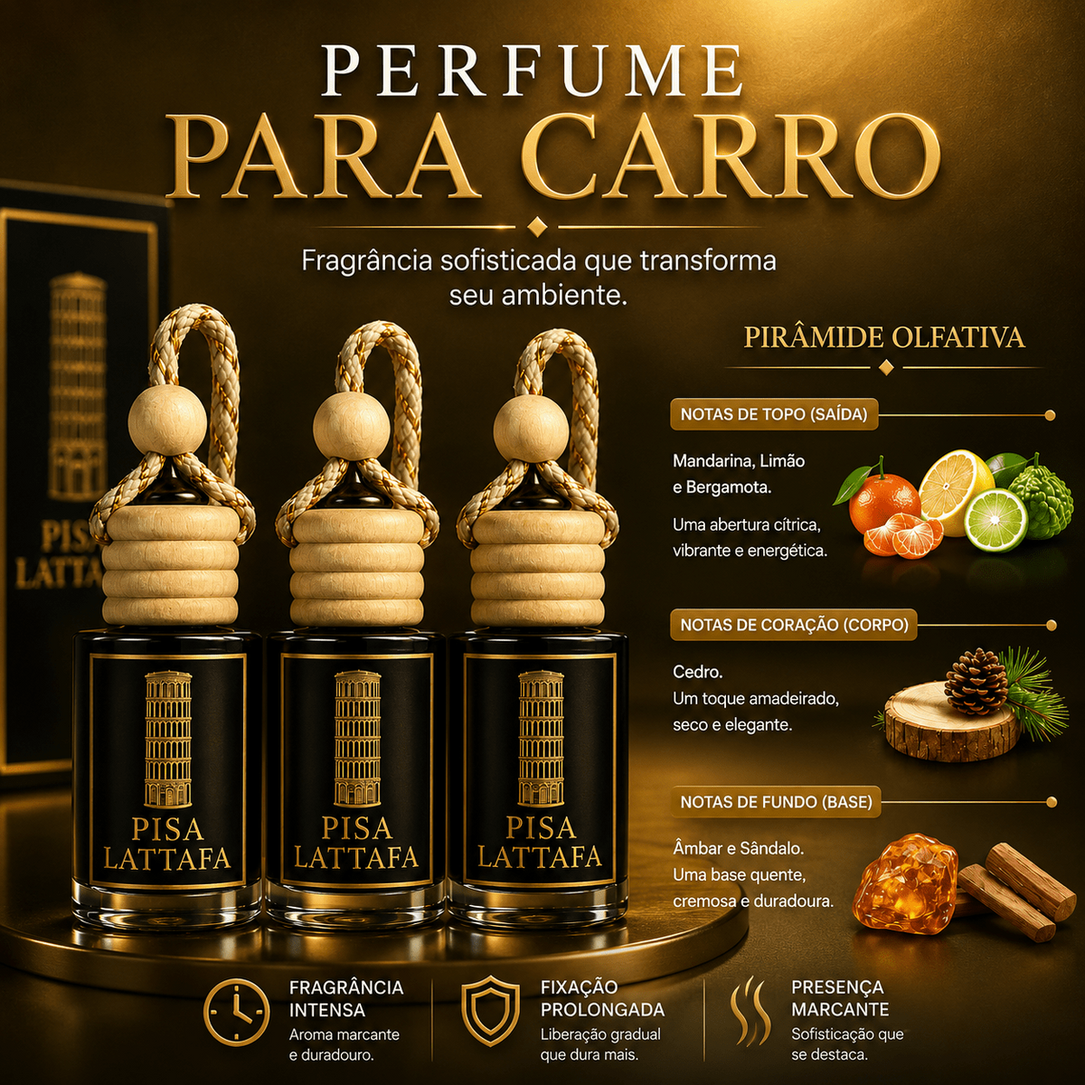 Aromatizante Automotivo Árabe  3 Unidades- Escolha sua Fragrância
