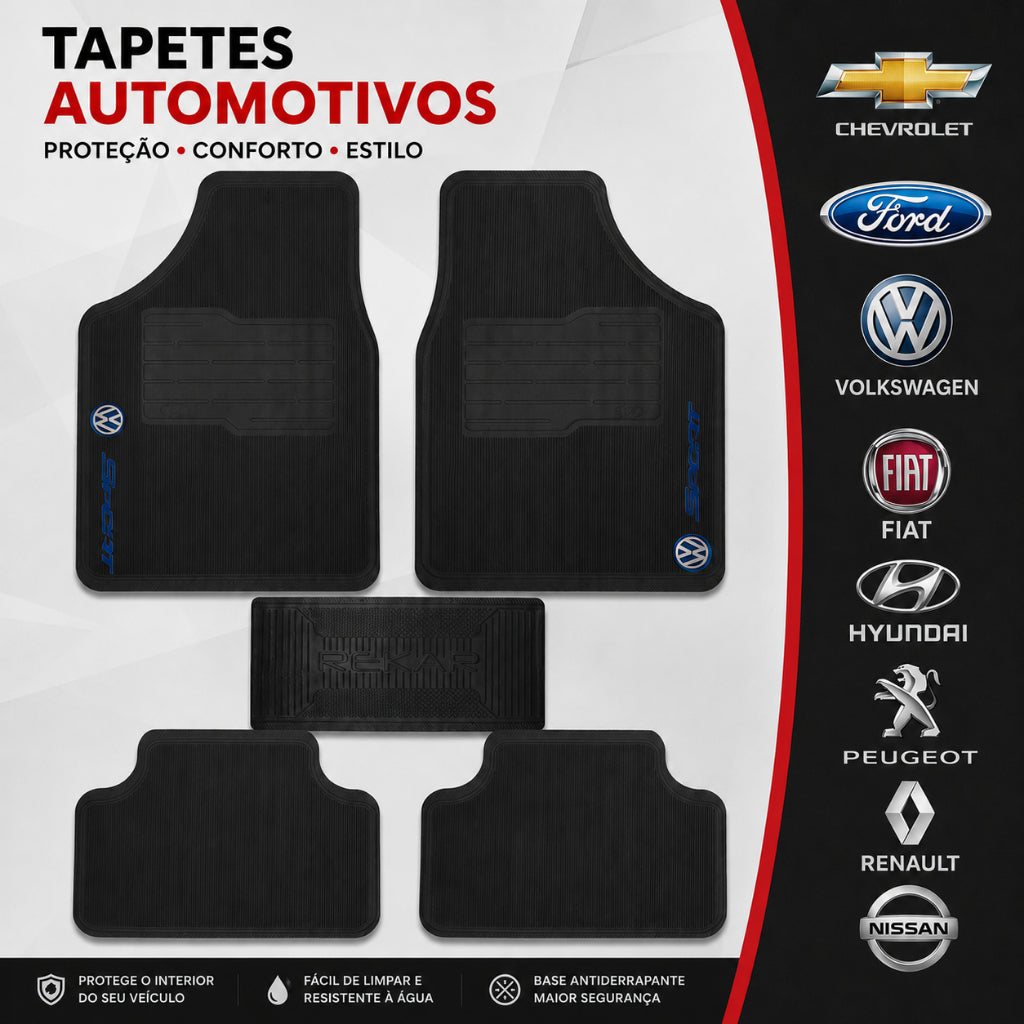 Universal Car Floor Mats 5-piece set + Free Gift
