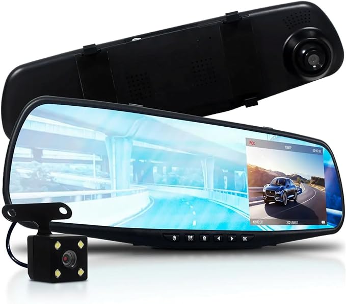 Retrovisor Automotivo com Câmera de Ré Colorida- Inovata Store