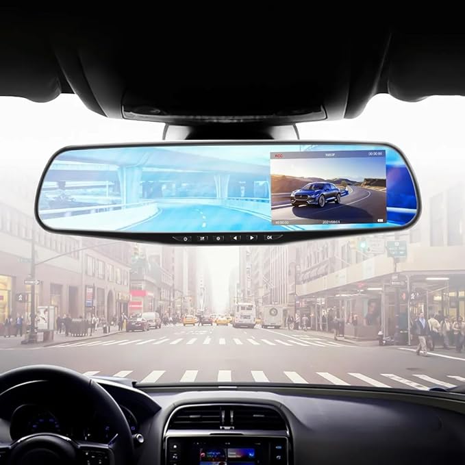 Retrovisor Automotivo com Câmera de Ré Colorida- Inovata Store