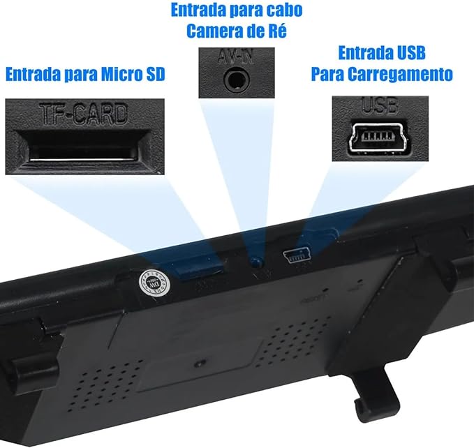Retrovisor Automotivo com Câmera de Ré Colorida- Inovata Store