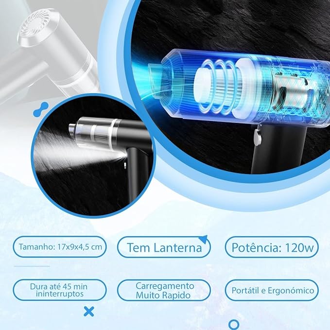 Rechargeable Portable Car Vacuum Cleaner - Powerful and Compact Suction