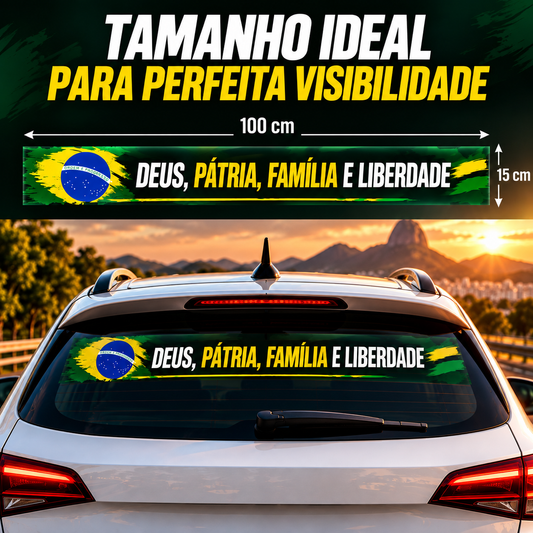 Adesivo Automotivo Deus Pátria Família Liberdade Impermeável Proteção UV