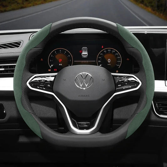 Capa de Volante Antiderrapante em Camurça para Volkswagen