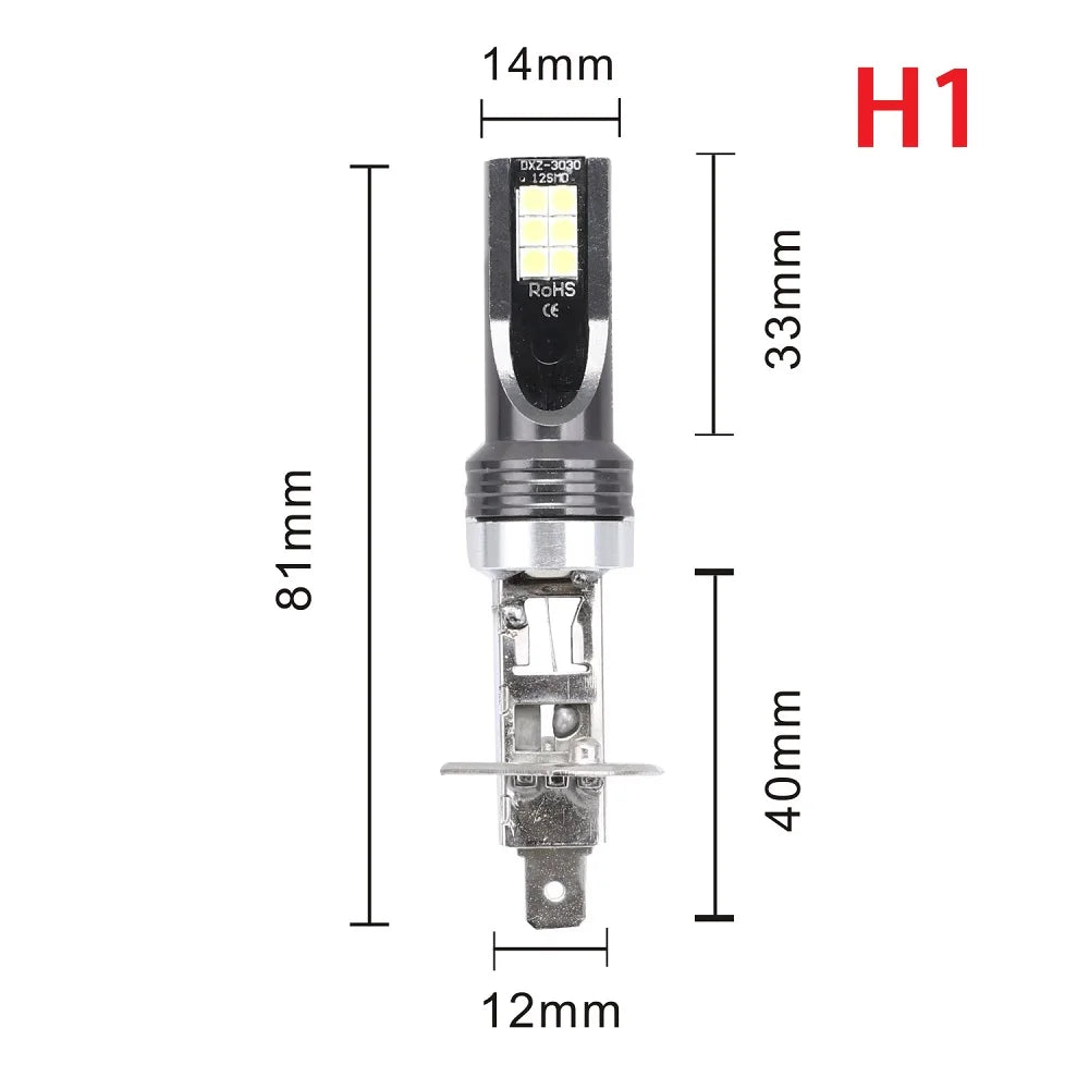 H11 H8 9005 9006 6000K Super White Automotive LED Bulbs