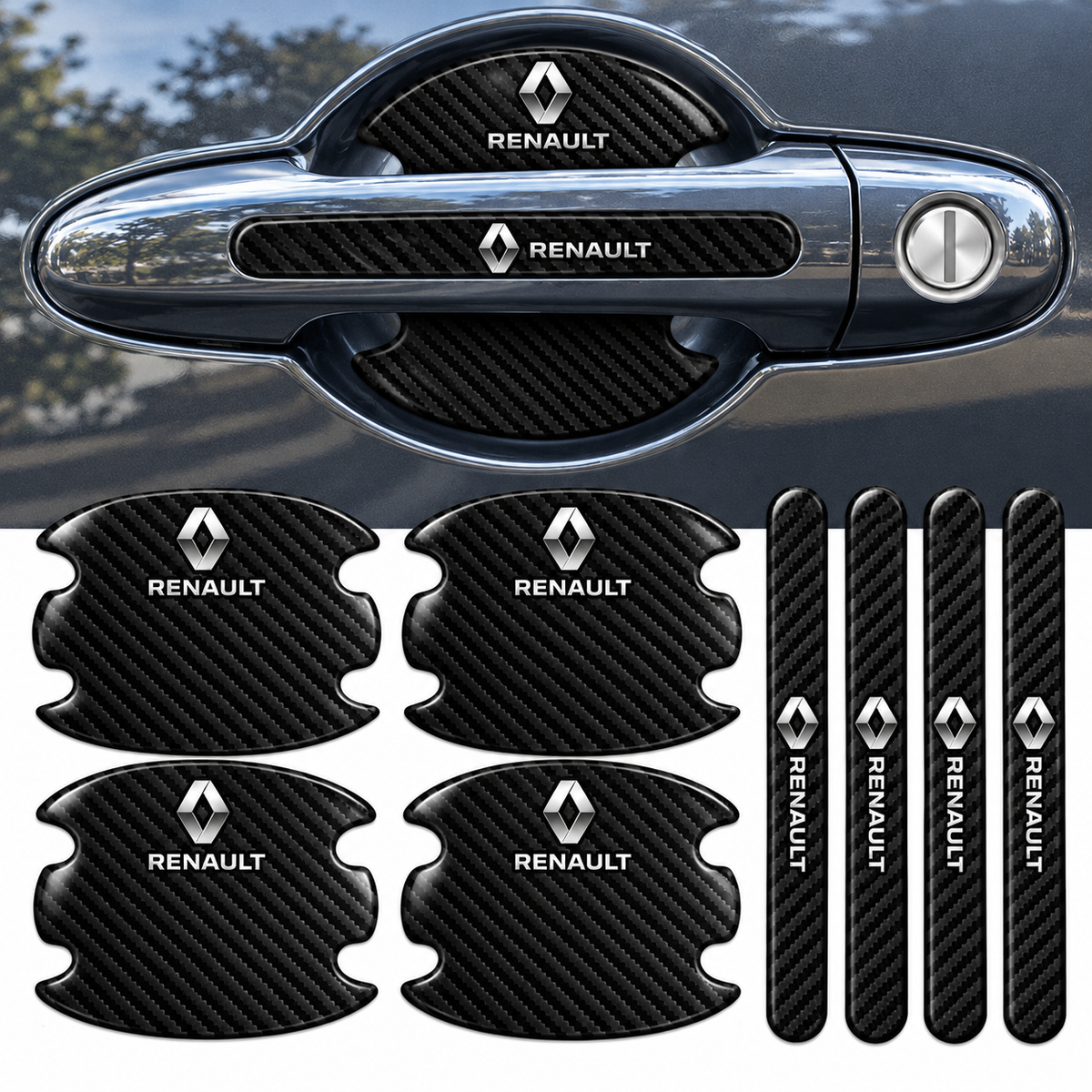 Adesivo Protetor de Maçaneta Automotiva para Chevrolet – Kit 8 Peças Anti Risco Porta Carro