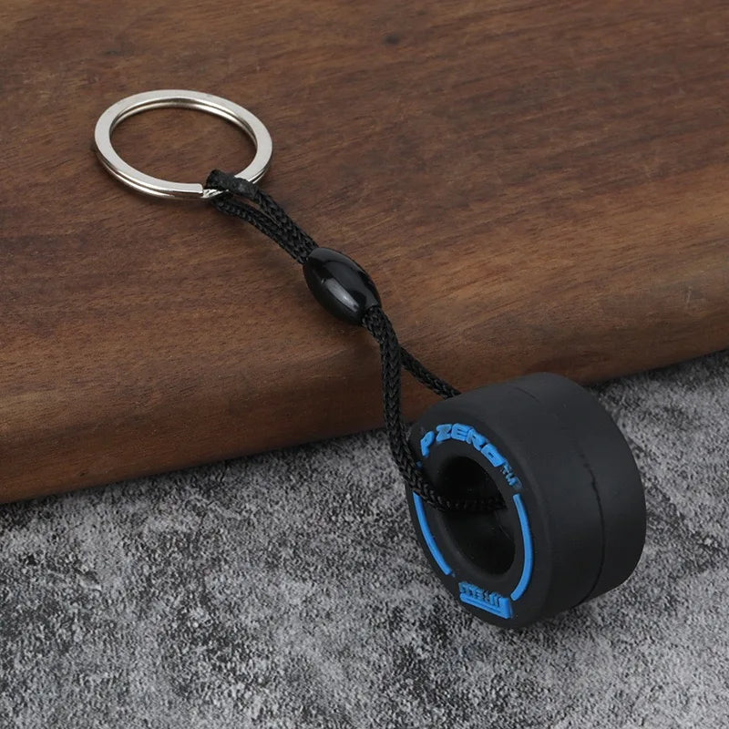 Soft Rubber Tire Keychain – Racing Style Accessory for Keys and Backpack