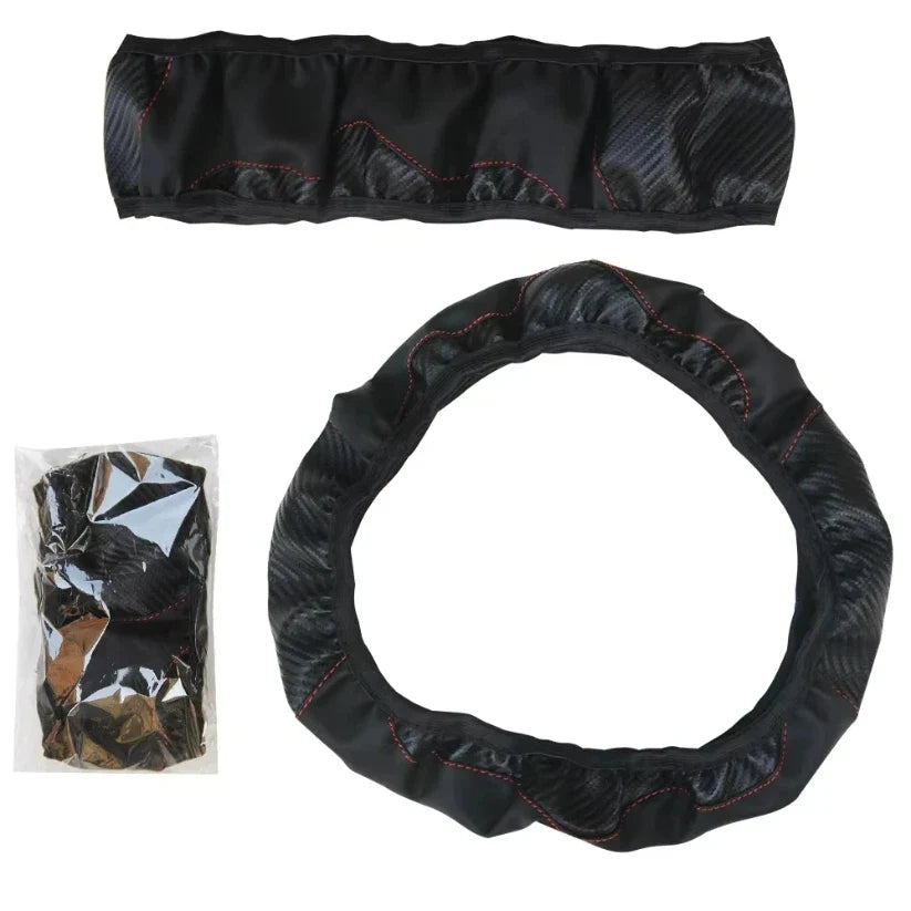 Universal Non-Slip PU Leather Steering Wheel Cover 38cm