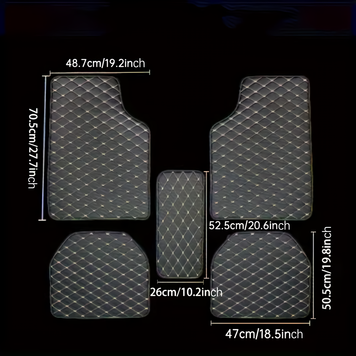 5-Piece Universal Automotive Floor Mats in PU Leather – Waterproof and Complete Protection for Any Vehicle