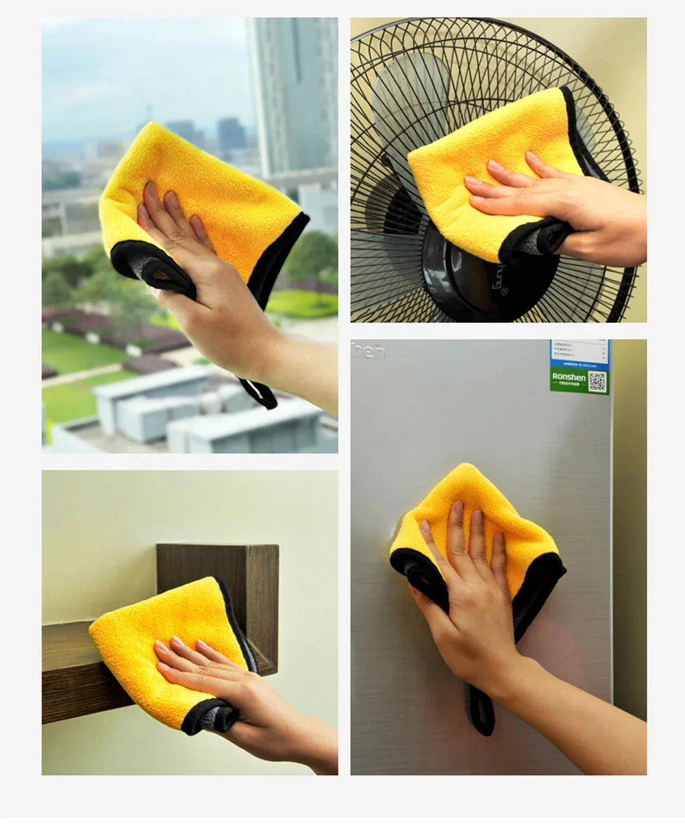 5-Piece Automotive Microfiber Cloth Kit High Absorption for Cleaning