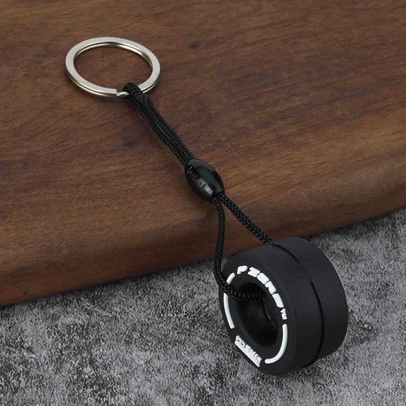 Soft Rubber Tire Keychain – Racing Style Accessory for Keys and Backpack