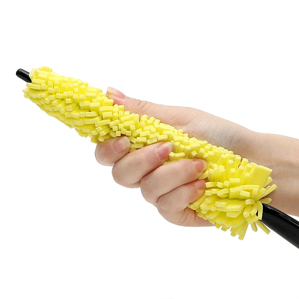 Automotive Wheel Cleaning Brush with Non-Slip Handle